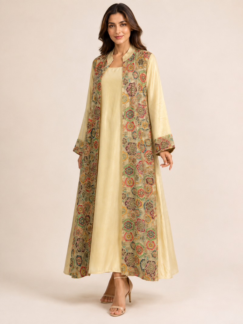 Hand-Embroidered Bisht - Medallion