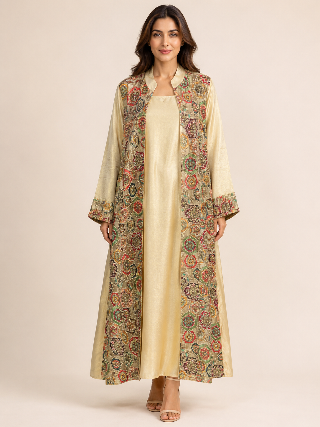 Hand-Embroidered Bisht - Medallion