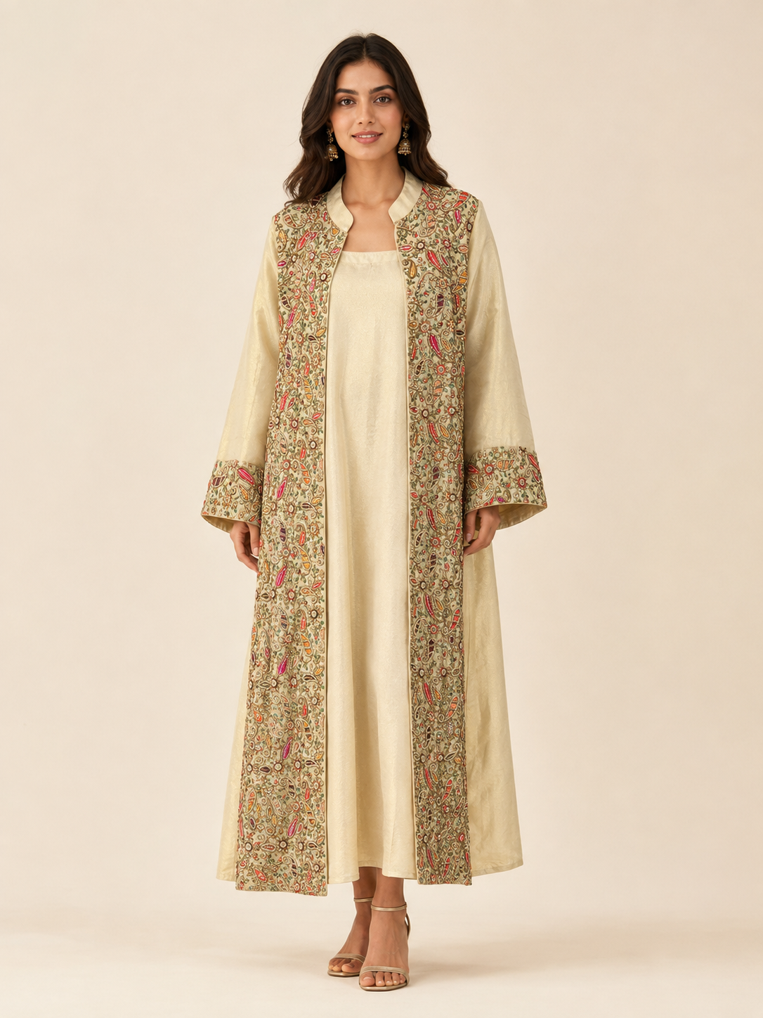 Hand-Embroidered Bisht - Vine