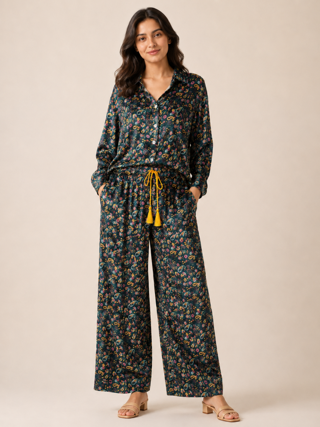 Velvet Co-ord Set - Forest