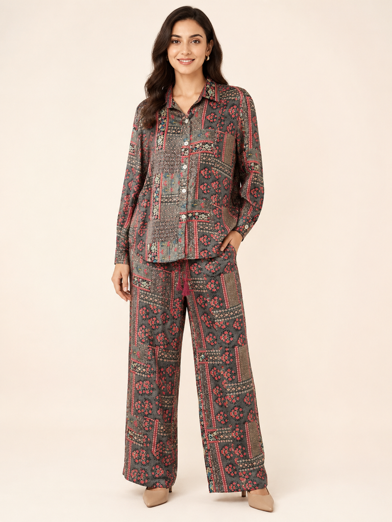 Velvet Co-ord Set - Slate