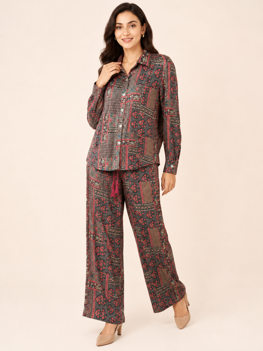Velvet Co-ord Set - Slate