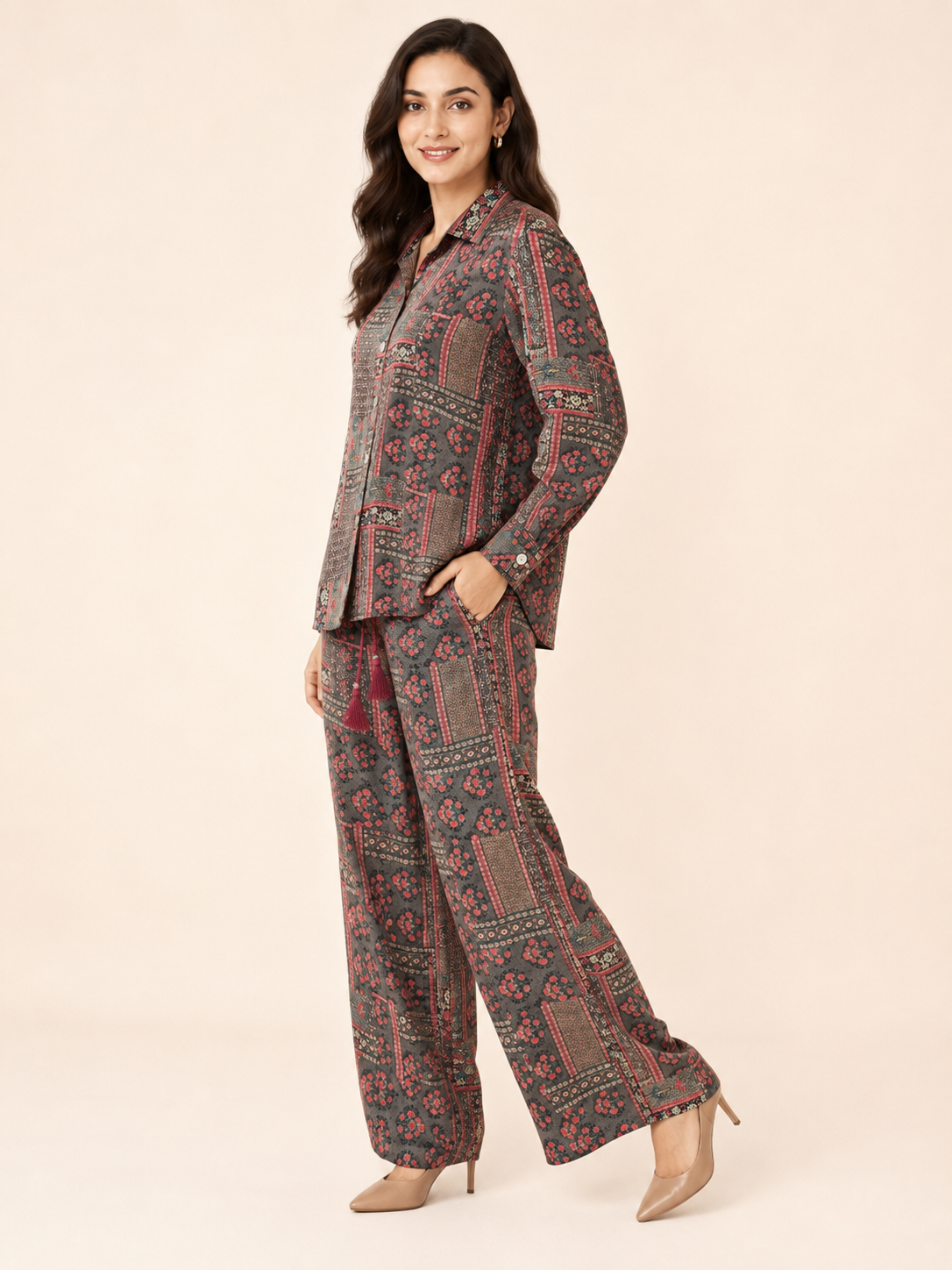 Velvet Co-ord Set - Slate