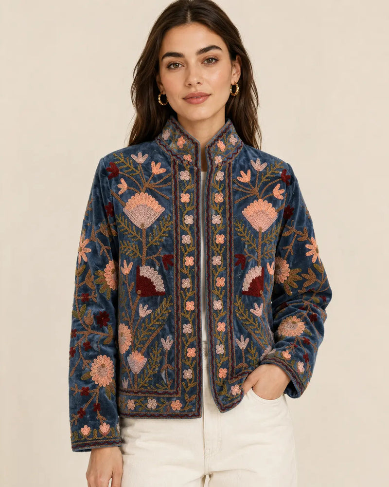 Vintage Velvet Jacket - Slate