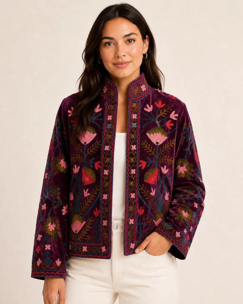 Vintage Velvet Jacket - Aubergine