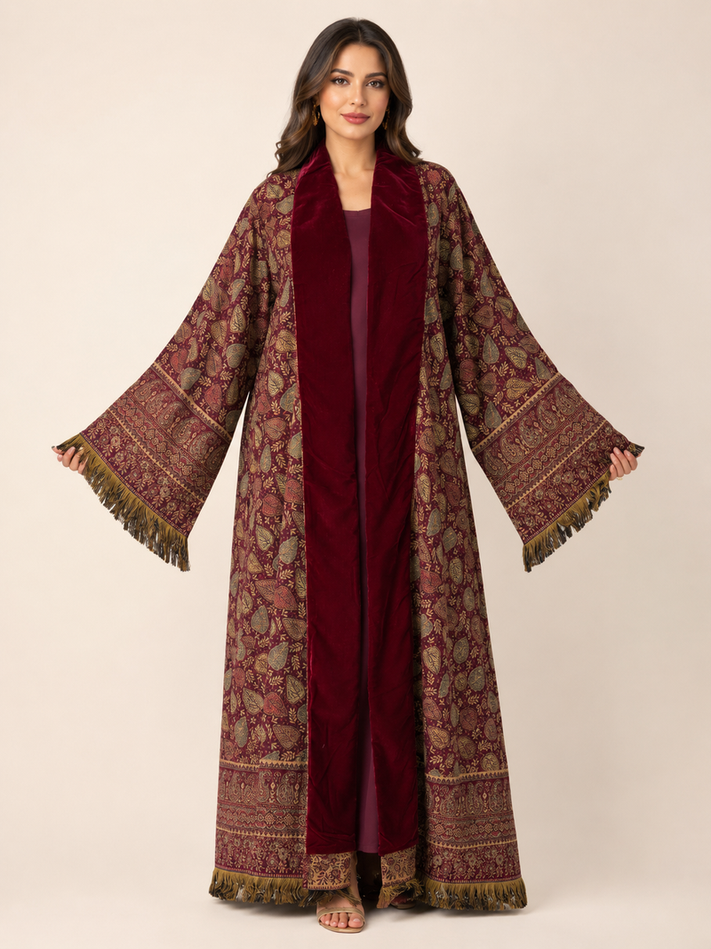 Kashmiri Bisht - Burgundy