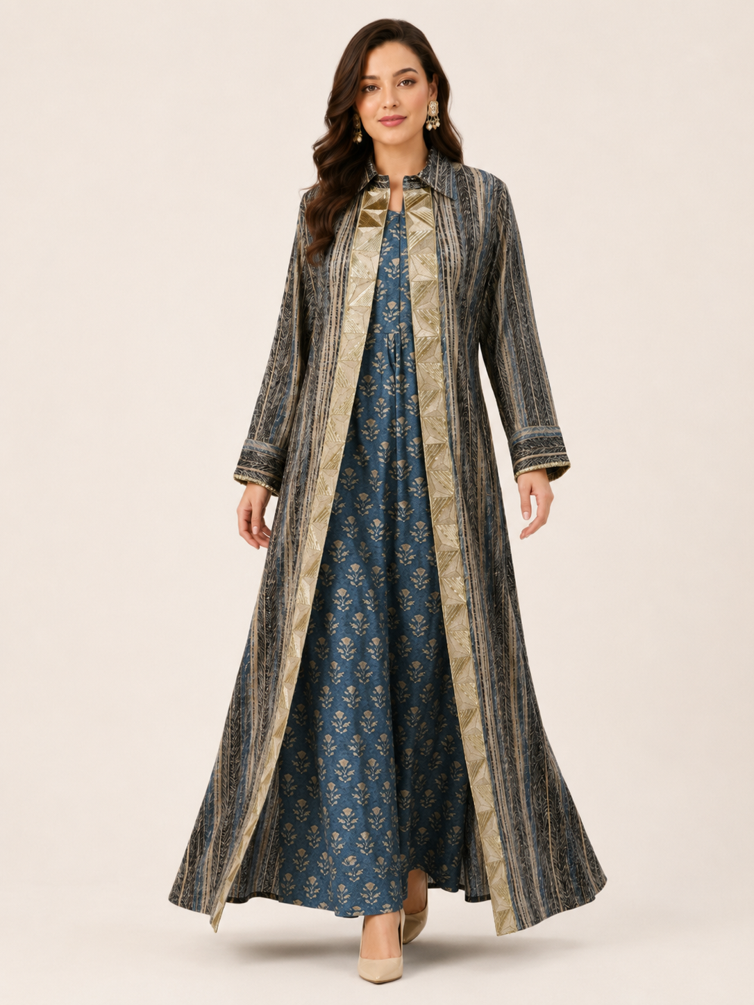 Kaftan Set - Charcoal