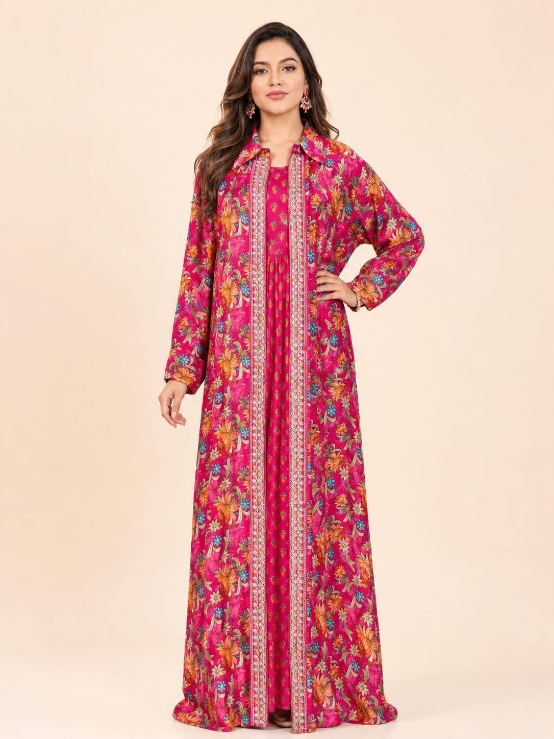 Kaftan Set - Fuchsia